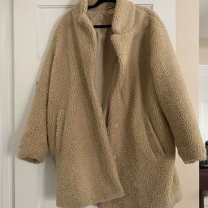 Tan Sherpa oversized coat